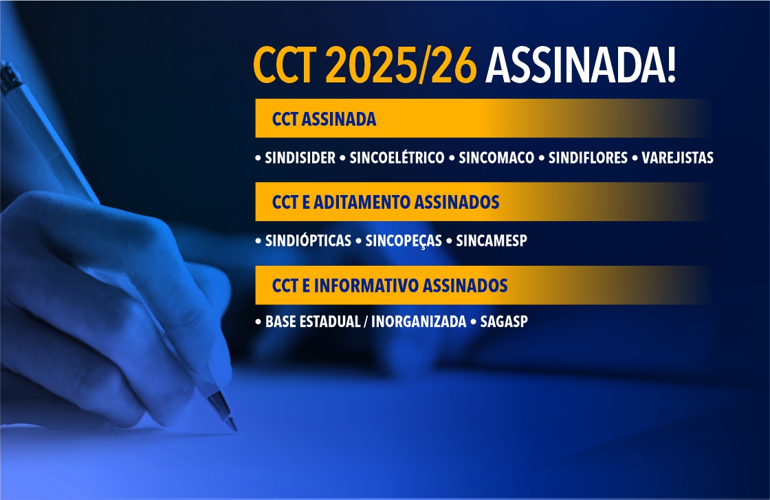 Confira as Convenções Coletivas (CCT's) e os Aditamentos 2025/2026 assinados