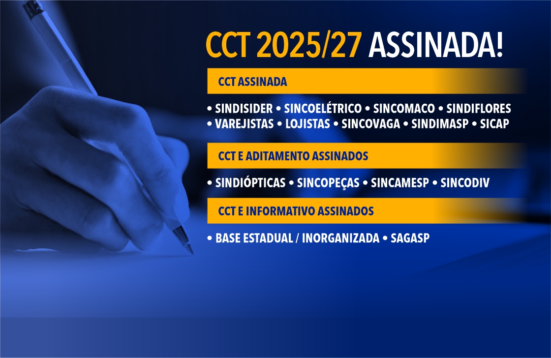 Confira as Convenções Coletivas (CCT's) e os Aditamentos 2025/2027 assinados
