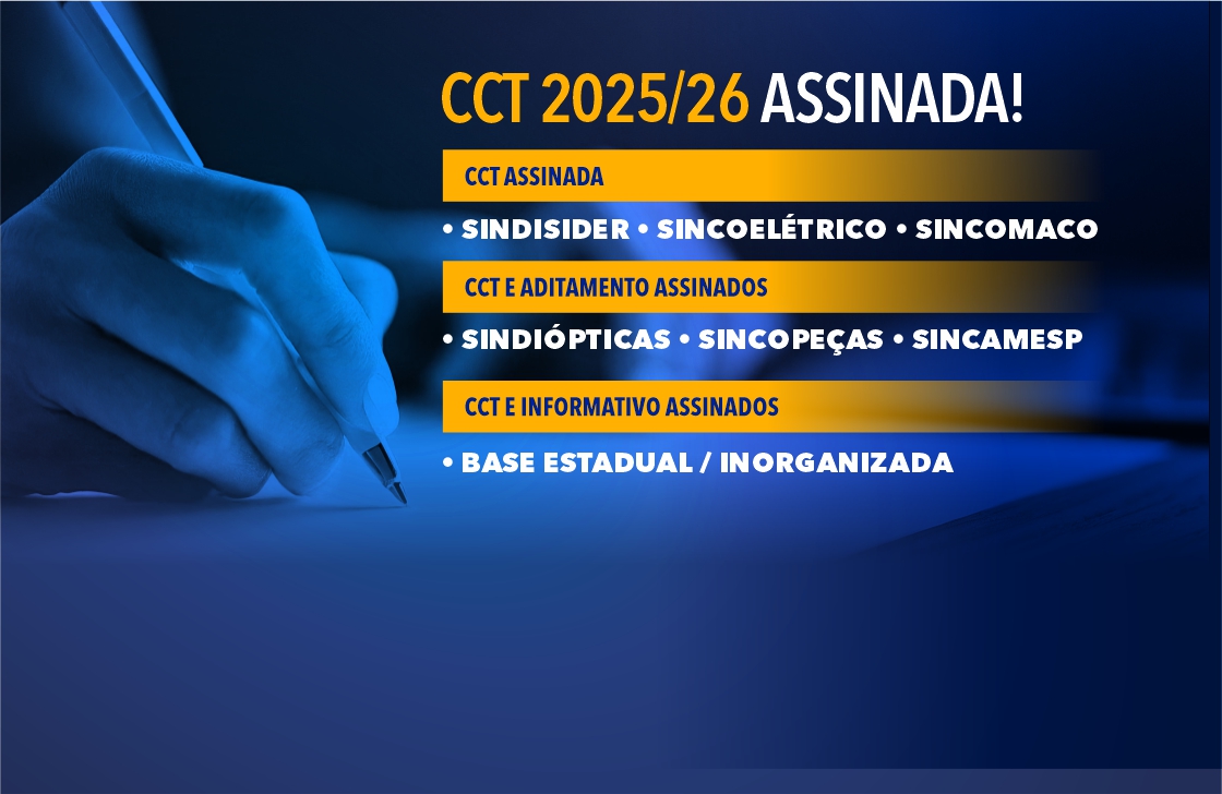 Confira as Convenções Coletivas (CCT's) e os Aditamentos 2025/2026 assinados