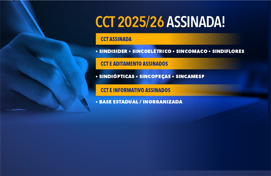 Confira as Convenções Coletivas (CCT's) e os Aditamentos 2025/2026 assinados