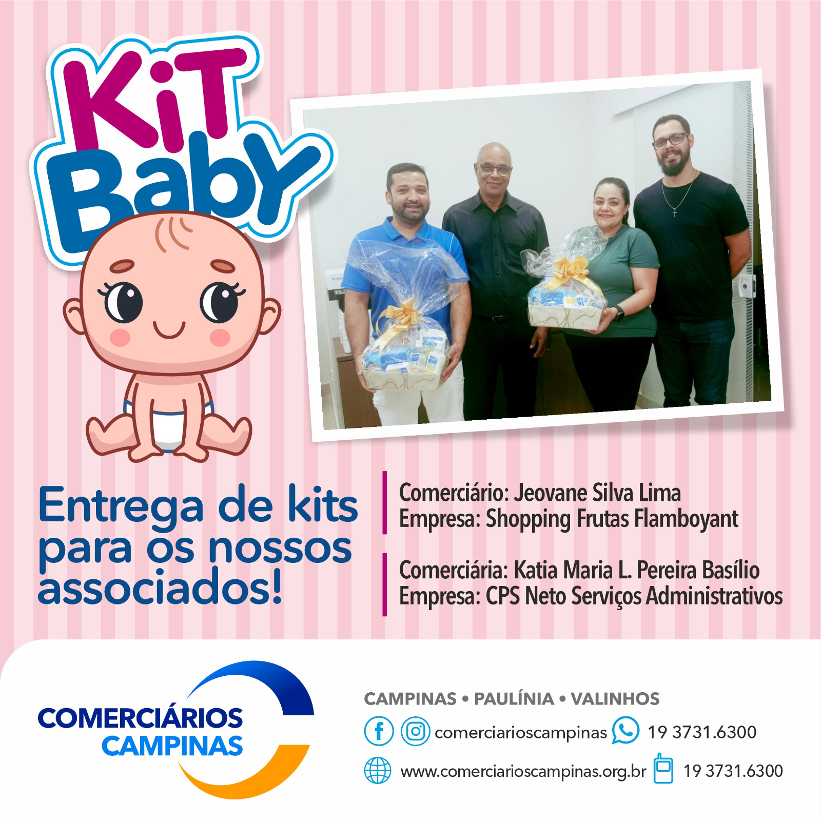 SINDICATO QUE AMPARA | Presidente Aparecido Nunes, entrega mais um Kit Baby gratuito para a Família Comerciária.